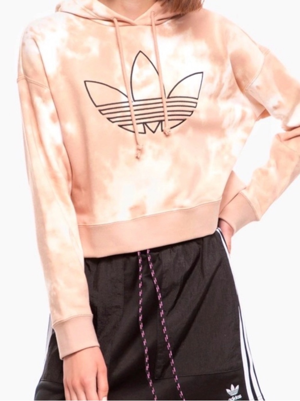 adidas blush pink Trefoil hoodie